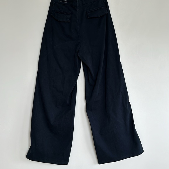 Sofie Wide Leg Cotton Chino In Navy - Picture 7 of 13